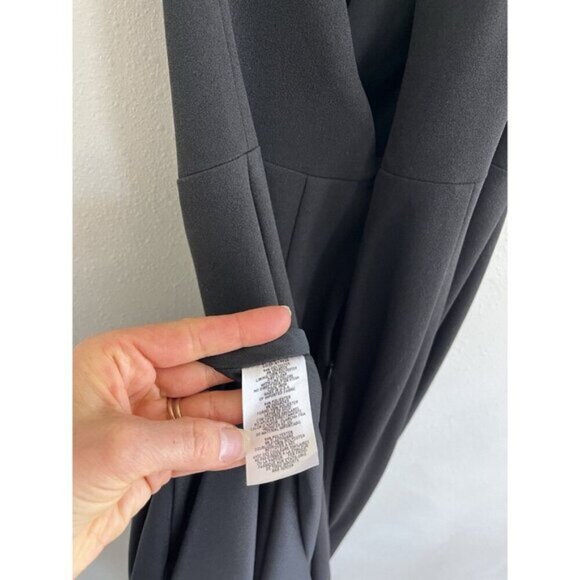 $248 XSCAPE Womens Black Gown One Sleeve Off Shoulder Maxi Evening Dress 4 - Picture 6 of 6